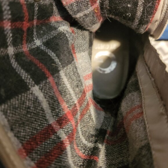 women's 6.5 G by GUESS gray distressed faux leather heeled combat boot zip/lace - Picture 7 of 9